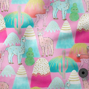 Tela de algodón 100% con estampado ecológico de llamas coloridas, ancho 150 cm (60")