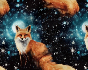 FOX Pattern, cotton 100%, Eco-print, Printed Cotton Fabric, FOX fabric, Width 150cm /60"