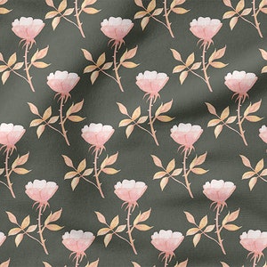 Autumn roses  cotton 100%, Eco-print, Printed Cotton roses fabric, Width 150cm /60&quot;