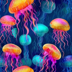 Cotone meduse 100%, Eco-print, Tessuto meduse di cotone stampato, Larghezza 150 cm / 60"