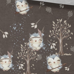 Sweatshirt Fabric Children&#39;s Pattern, Cute Owls,Stretchable, Cotton Knit fabric, for Sweatshirts, Sportswear and Children&#39;s Clothing 230gsm