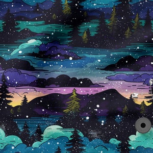 colorful mountain view  cotton 100%, Eco-print, Printed Cotton mountain fabric, Width 150cm /60"