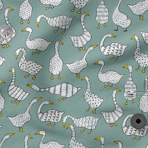 Colorful FUNNY GEESE cotton 100%, Eco-print, Printed Cotton Fabric, GEESE  fabric, Width 150cm /60"
