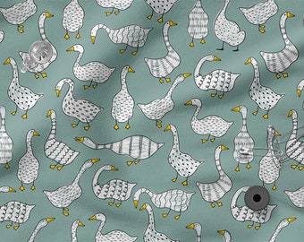 Colorful FUNNY GEESE cotton 100%, Eco-print, Printed Cotton Fabric, GEESE  fabric, Width 150cm /60"