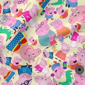 Classic Cartoon cotton 100%, Eco-print, Printed Cotton Fabric, Cartoon fabric, Width 150cm /60"