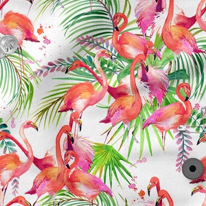 Colorful FLAMINGO cotton 100%, Eco-print, Printed Cotton Fabric, FLAMINGOS fabric, Width 150cm /60&quot; Patterns to choose
