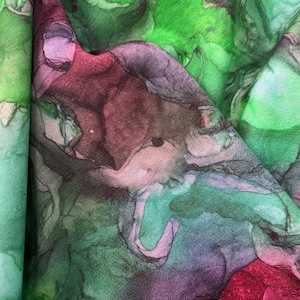Cotton Knit Fabric Microcosm, Stretchable, Colorful Cotton Knit, Eco-Print, 200gsm weight