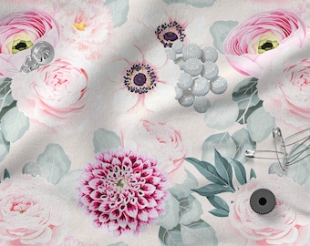 Powder Pink Cotton Sateen, soft and beautiful fabric, cotton satin, Perfect for crafting, clothing, bedding, Width 150cm /60"