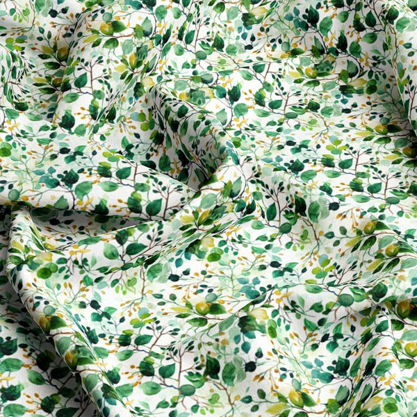 Patterns VISCOSE Fabric 100%, Eco-print, Printed Viscose Fabric, Colorful Pattern, Light and , Width 145cm /57"