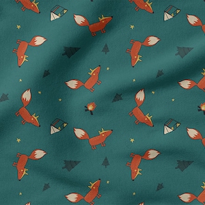 Cotone volpe 100%, Eco-print, Tessuto di cotone stampato volpe, Larghezza 150 cm /60"