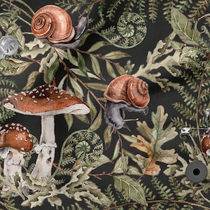 FOREST LIFE cotton 100%, Eco-print, Printed Cotton Fabric, Width 150cm /60&quot;