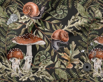 FOREST LIFE cotton 100%, Eco-print, Printed Cotton Fabric, Width 150cm /60"