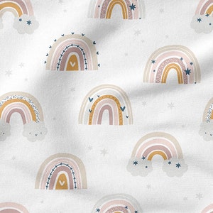 Pastel rainbow  cotton 100%, Eco-print, Printed Cotton rainbow fabric, Width 150cm /60"