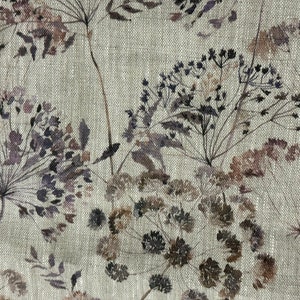 Tissu en lin Meadow, Summer Meadow Flowers, Beige mélangé, Lin ramolli pour la couture, Largeur 150 cm/60 image 2