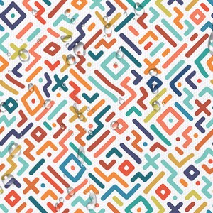 Waterproof fabric Geomertic Rainbow, PN-EN ISO, Rainbow fabric, 600D weave, 200G/m2, Width 150cm /60" image 9