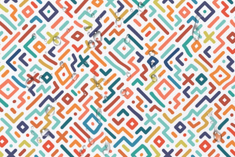 Waterproof fabric Geomertic Rainbow, PN-EN ISO, Rainbow fabric, 600D weave, 200G/m2, Width 150cm /60" image 9