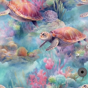 Turtle cotton 100%, Eco-print, Printed Cotton turtle fabric, Width 150cm /60&quot;