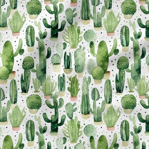 Cotone cactus 100%, Stampa ecologica, Tessuto di cotone stampato, Tessuto cactus, Larghezza 150 cm /60"