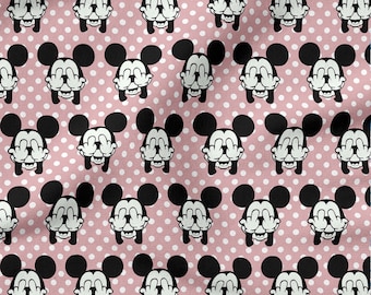 Mickey Middle Finger cotton 100%, Eco-print, Printed Cotton Fabric, Middle Finger fabric, Width 150cm /60"