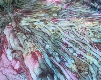 Cotton Knit Fabric Microcosm, Stretchable, Colorful Cotton Knit, Eco-Print, 200gsm weight