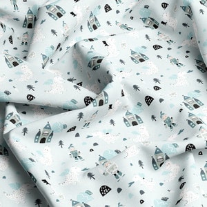 Knights and Dragons VISCOSE Fabric 100%, Eco-print, Printed Viscose Fabric, Children Pattern, Light and Delicate, Width 145cm /57&quot;