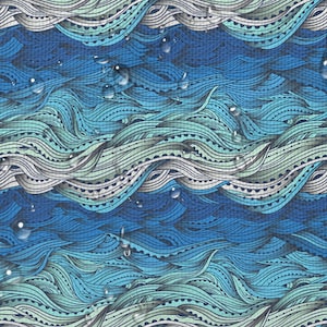 Waterproof Cordura fabric, Sea Wave fabric, PN-EN ISO, 600D weave, 200G/m2, Width 150cm /60", Patterns to Choose