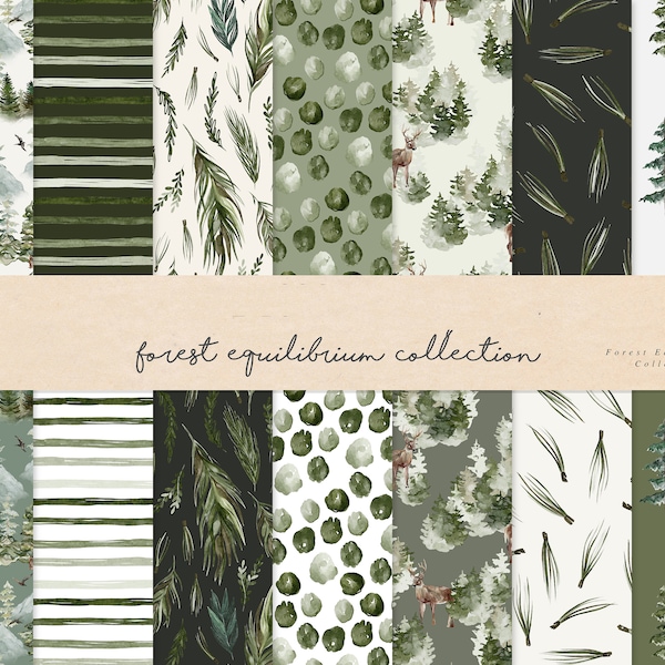 Collection Forest Equilibrium - Fat Quarter Bundle 15 pc/bundle - Vendu par lot - Coton de haute qualité