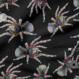 Goliath BIRD-EATING SPIDER cotton 100%, Eco-print, Printed Cotton Fabric, Width 155cm /61&quot;