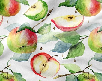 APPLE FRUITS cotton 100%, Eco-print, Printed Cotton Fabric, Width 155cm /61"