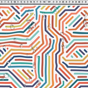 Waterproof fabric Geomertic Rainbow, PN-EN ISO, Rainbow fabric, 600D weave, 200G/m2, Width 150cm /60" image 2