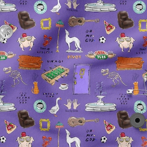 Friends cotton 100%, Eco-print, Props Friends Cotton Fabric, Friends fabric, Width 150cm /60&quot;