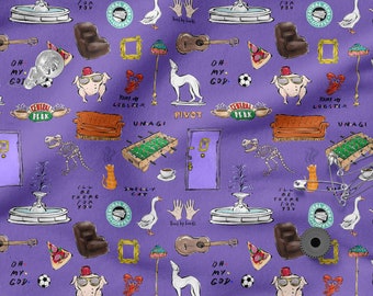 Friends cotton 100%, Eco-print, Props Friends Cotton Fabric, Friends fabric, Width 150cm /60&quot;