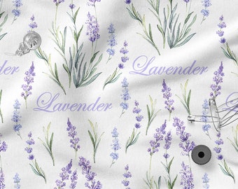 Lavendel Zomerkatoen 100%, Eco-print, Bedrukte Katoenen Stof, Breedte 150cm /60"