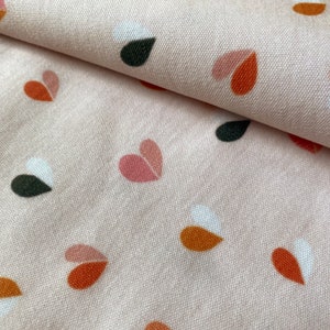 Baumwolljersey Babymuster, dehnbar, Herzen Cotton Knit, Eco-Print, 200gsm Gewicht