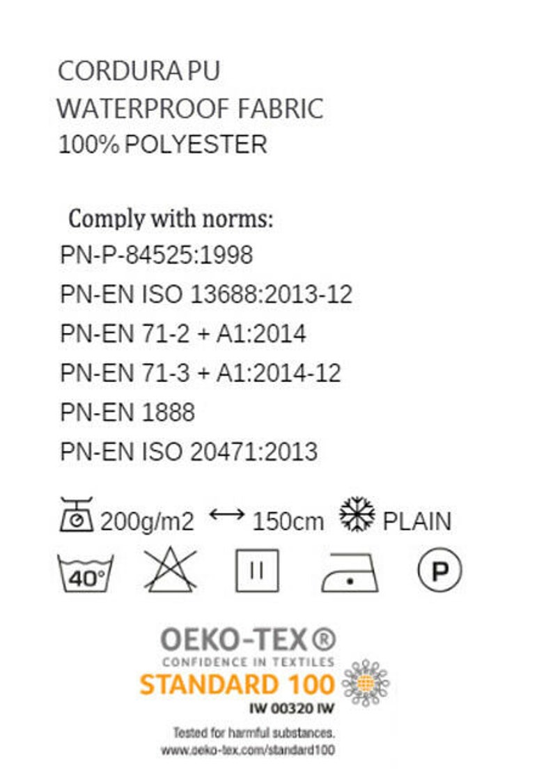 Waterproof fabric Geomertic Rainbow, PN-EN ISO, Rainbow fabric, 600D weave, 200G/m2, Width 150cm /60" image 10