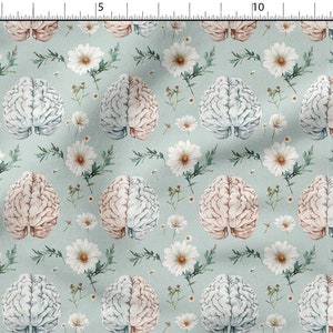 Human Brain Cotton, 100% Eco-print, Baumwollstoff bedruckt, 150 cm breit