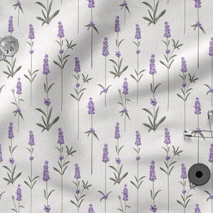 100 % coton fleurs de lavande, impression écologique, tissu en coton imprimé, tissu lavande des prés, largeur 150 cm