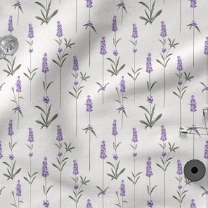 Fiori di Lavanda cotone 100%, Eco-print, Tessuto di cotone stampato, Tessuto di Lavanda di Prato, Larghezza 150cm /60"