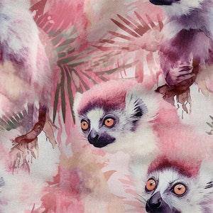 Lemur cotton 100%, Eco-print, Printed Cotton exotic fabric, Width 150cm /60"