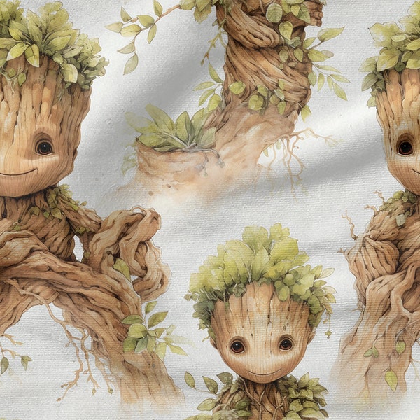 Arbre Groot coton 100%, Eco-print, Tissu de coton imprimé, tissu groot, Largeur 150cm /60"