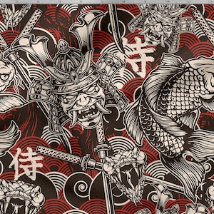 Katoen 100% Japanse stijl, ecoprint, platbinding, bedrukte katoenstof, Japanse stof, breedte: 150 cm