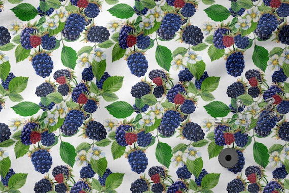 Forest Berries cotton 100%, Eco-print, Printed Cotton Fabric, Berries fabric, Width 150cm /60"