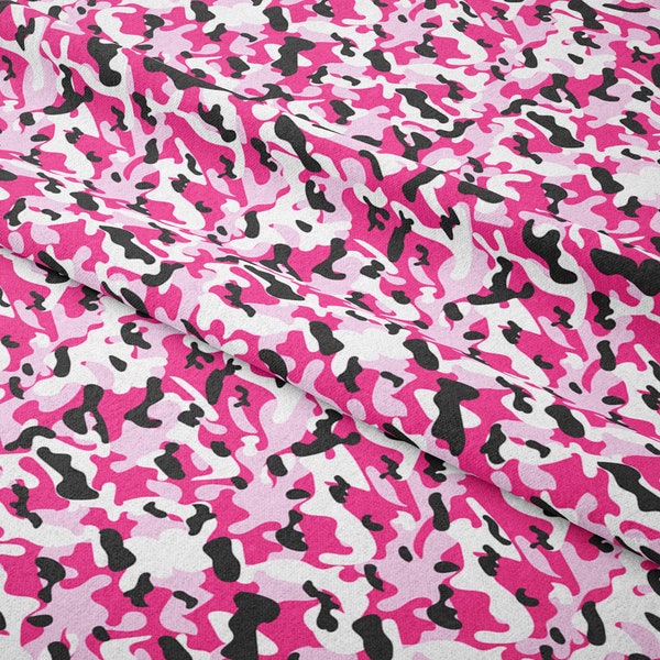 Camuflaje rosa 100% terciopelo de algodón, tela de terciopelo para tapicería Cortina de peso pesado, terciopelo de camuflaje de 140 cm / 54 pulgadas de ancho