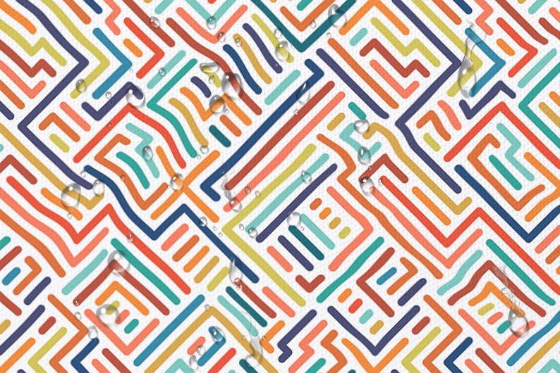 Waterproof fabric Geomertic Rainbow, PN-EN ISO, Rainbow fabric, 600D weave, 200G/m2, Width 150cm /60" image 4