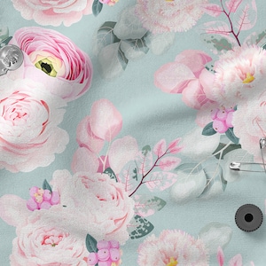 Powder Pink Cotton Sateen, soft and beautiful fabric, cotton satin, Perfect for crafting, clothing, bedding, Width 150cm /60&quot;