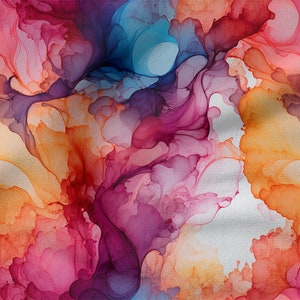 Colorful ink cotton 100%, Eco-print, Printed Cotton Fabric, ink  fabric, Width 150cm /60"