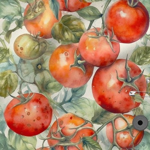 Tomato cotton 100%, Eco-print, Printed Cotton tomato fabric, Width 150cm /60&quot;