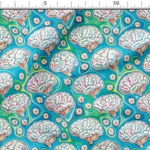 Gehirne und Blumen Baumwollstoff 100% Baumwolle, Eco-print, Blumen bedruckter Baumwollstoff, Gehirne Stoff, 150 cm breit