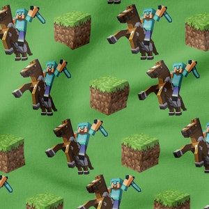 Pixel Game cotton 100%, Eco-print, Printed Cotton Fabric, Game fabric, Width 150cm /60&quot;
