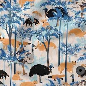 Australian Animals cotton 100%, Eco-print, Printed Cotton Fabric, Australian fabric, Width 150cm /60&quot;